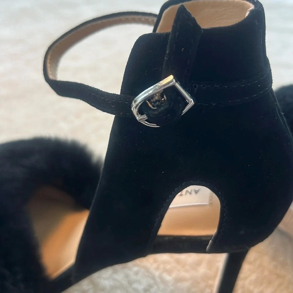 Antonio Melani Sz 8.5 Kayleigh Black Women Stiletto Fluffy Rabbit Fur Heels NWT - Picture 11 of 16